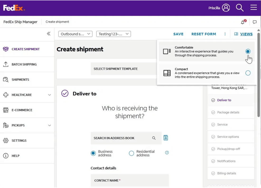 Core Shipping App — Dual View